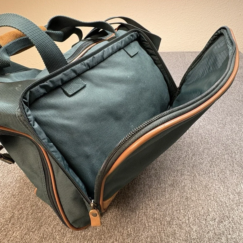 Vintage Eddie Bauer Canvas Leather Messenger Bag‎ Laptop Computer Case Strap
